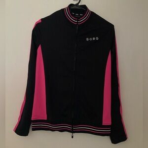 💝 Nice!!  NWT!! BCBG MaxAzria Zip Jacket Retail $160!! Black & Pink Medium